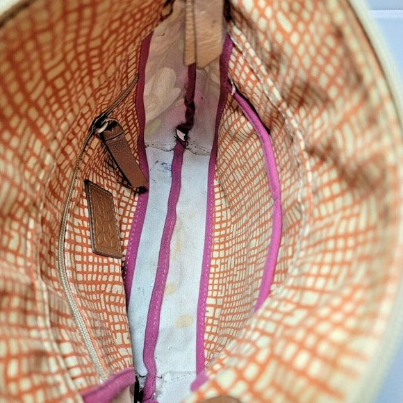 Fossil Multicolor Zip Bucket Purse Medium Large Floral Flower Crossbody Shoulder - Picture 9 of 9